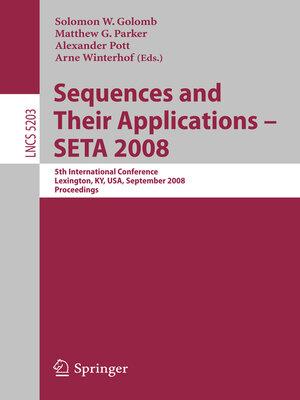 cover image of Sequences and Their Applications--SETA 2008